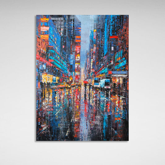 Rainy New York City 3 Canvas Wall Art Print