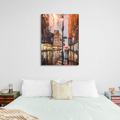 Rainy New York City 4 Canvas Wall Art Print