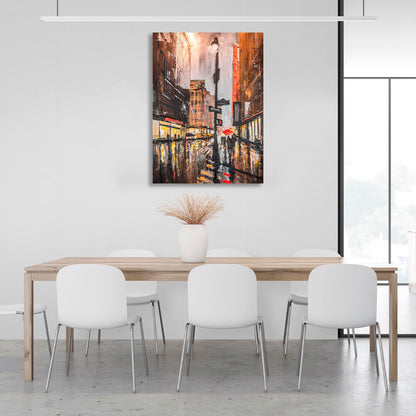 Rainy New York City 4 Canvas Wall Art Print