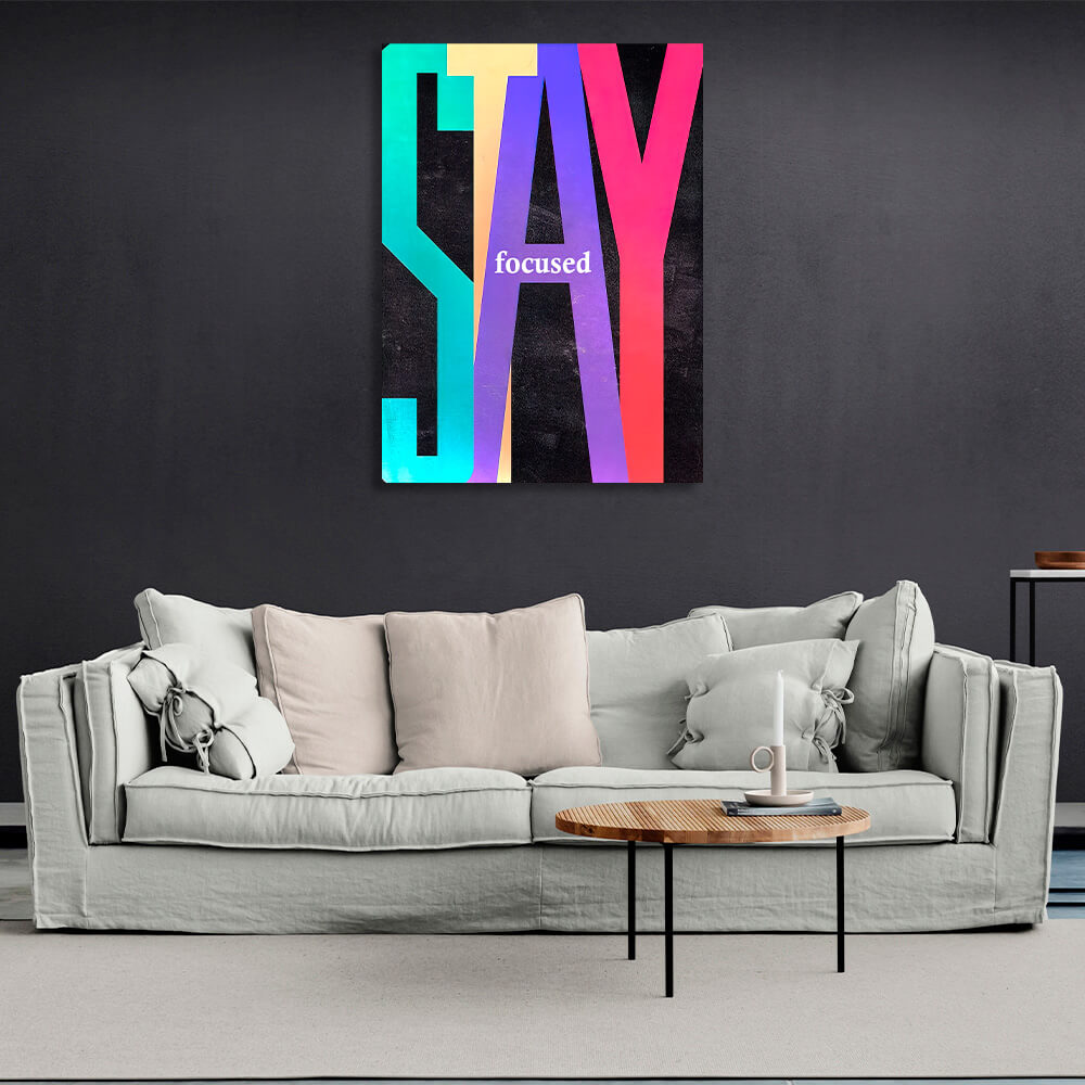 Stay Focused Motivational Canvas Wall Art Print