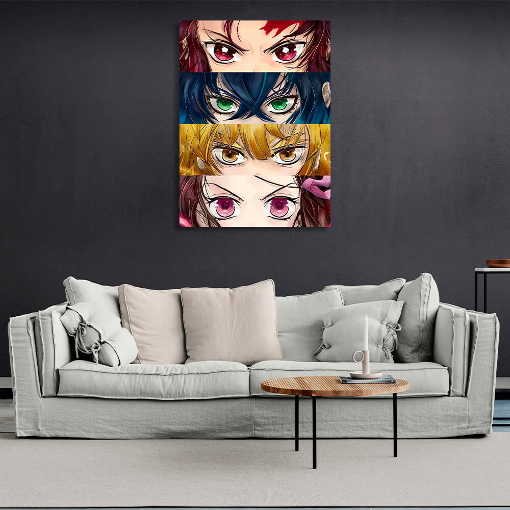 Anime Eye Blade Demon Slayer Canvas Wall Art Print