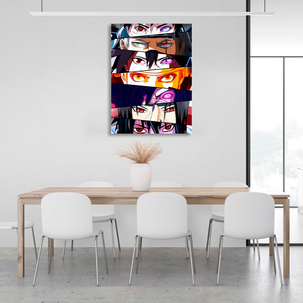 Naruto characters' anime eyes Canvas Wall Art Print