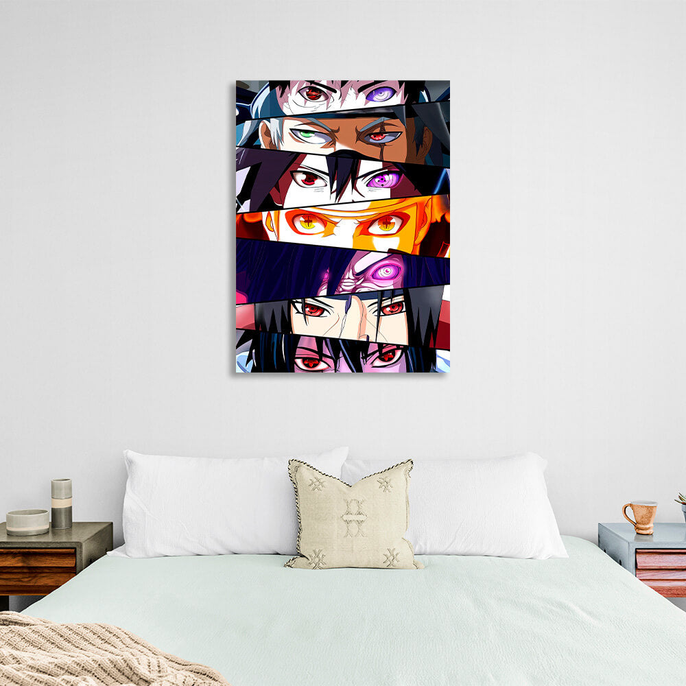 Naruto characters' anime eyes Canvas Wall Art Print