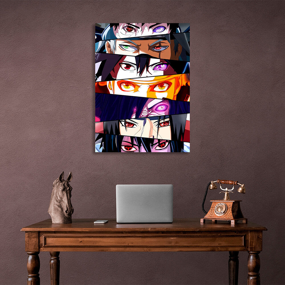 Naruto characters' anime eyes Canvas Wall Art Print