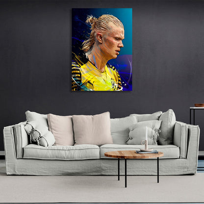 Footballer Erling Holann Canvas Wall Art Print