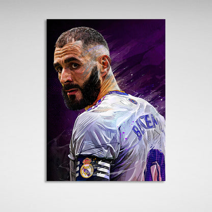 Footballer Karim Benzema Canvas Wall Art Print