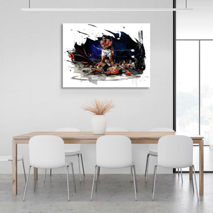 Boxer Muhammad Ali Get up and fight Canvas Wall Art Print