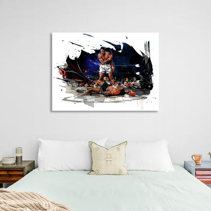 Boxer Muhammad Ali Get up and fight Canvas Wall Art Print