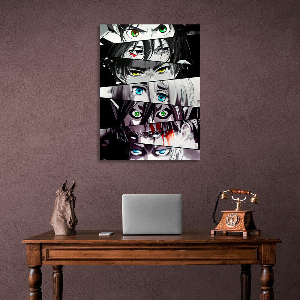 Anime Attack of the Titans character's eyes Canvas Wall Art Print