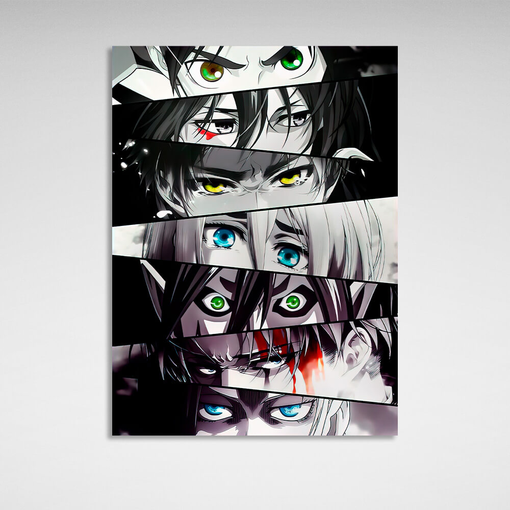 Anime Attack of the Titans character's eyes Canvas Wall Art Print