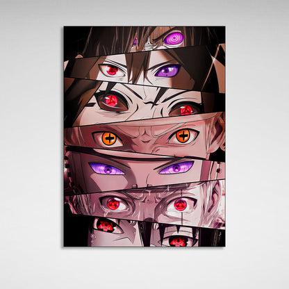 Naruto anime characters' eyes Canvas Wall Art Print