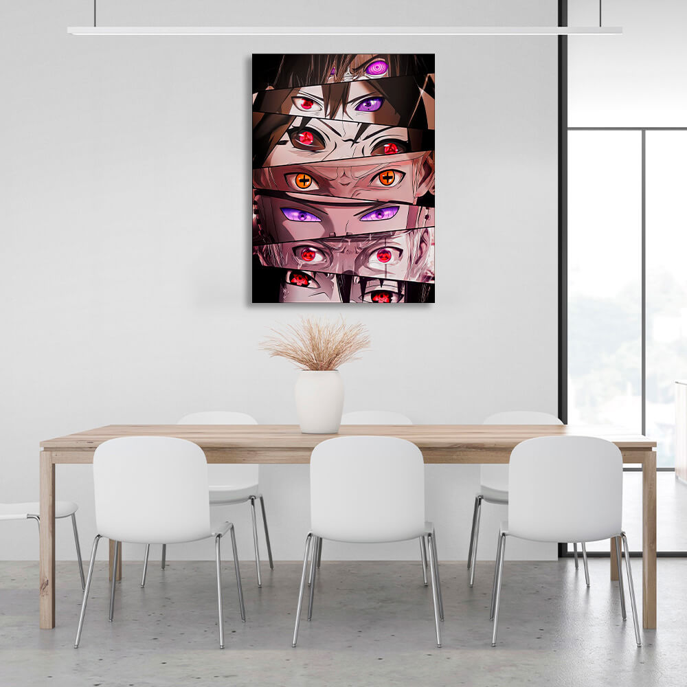 Naruto anime characters' eyes Canvas Wall Art Print