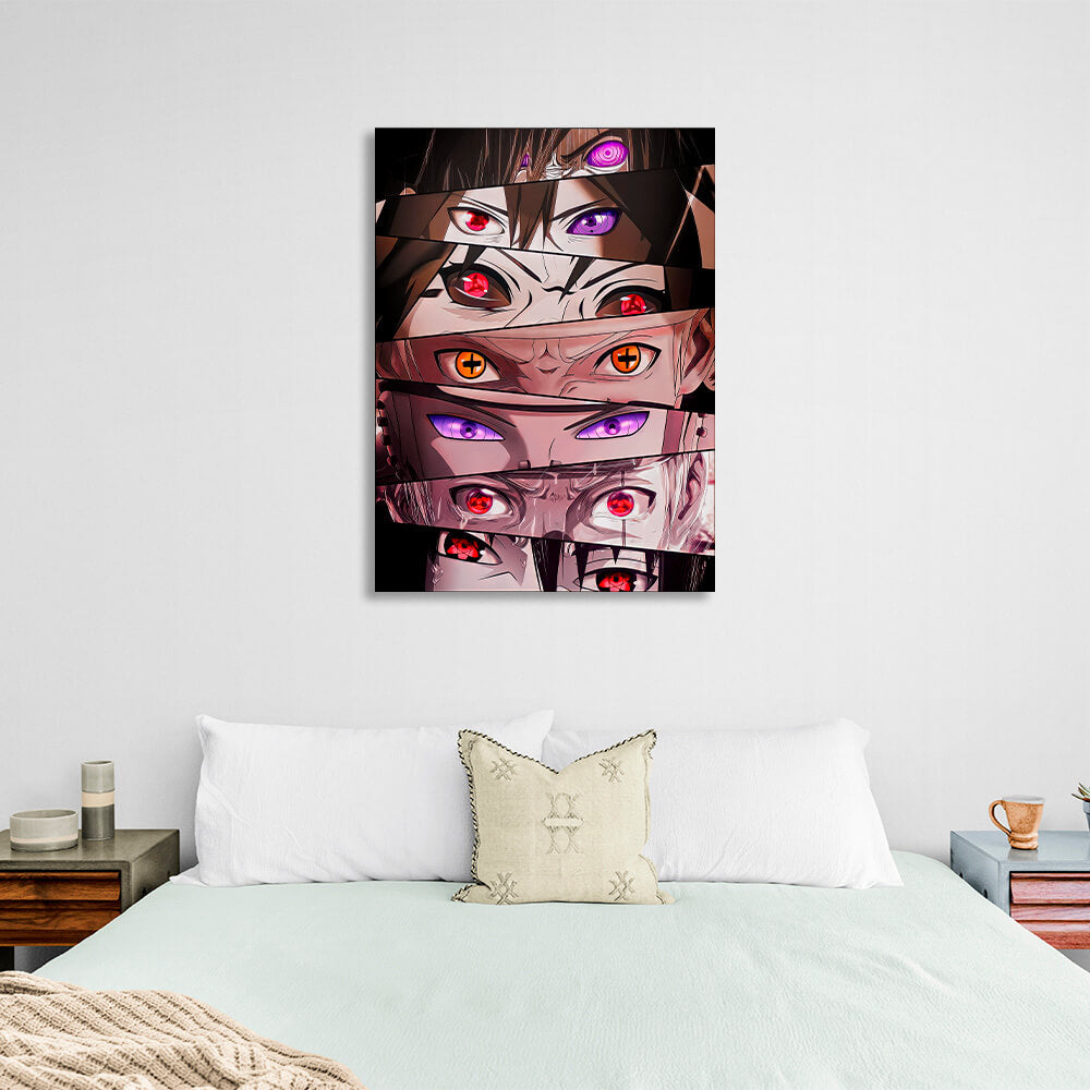 Naruto anime characters' eyes Canvas Wall Art Print