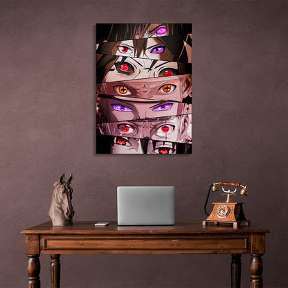 Naruto anime characters' eyes Canvas Wall Art Print