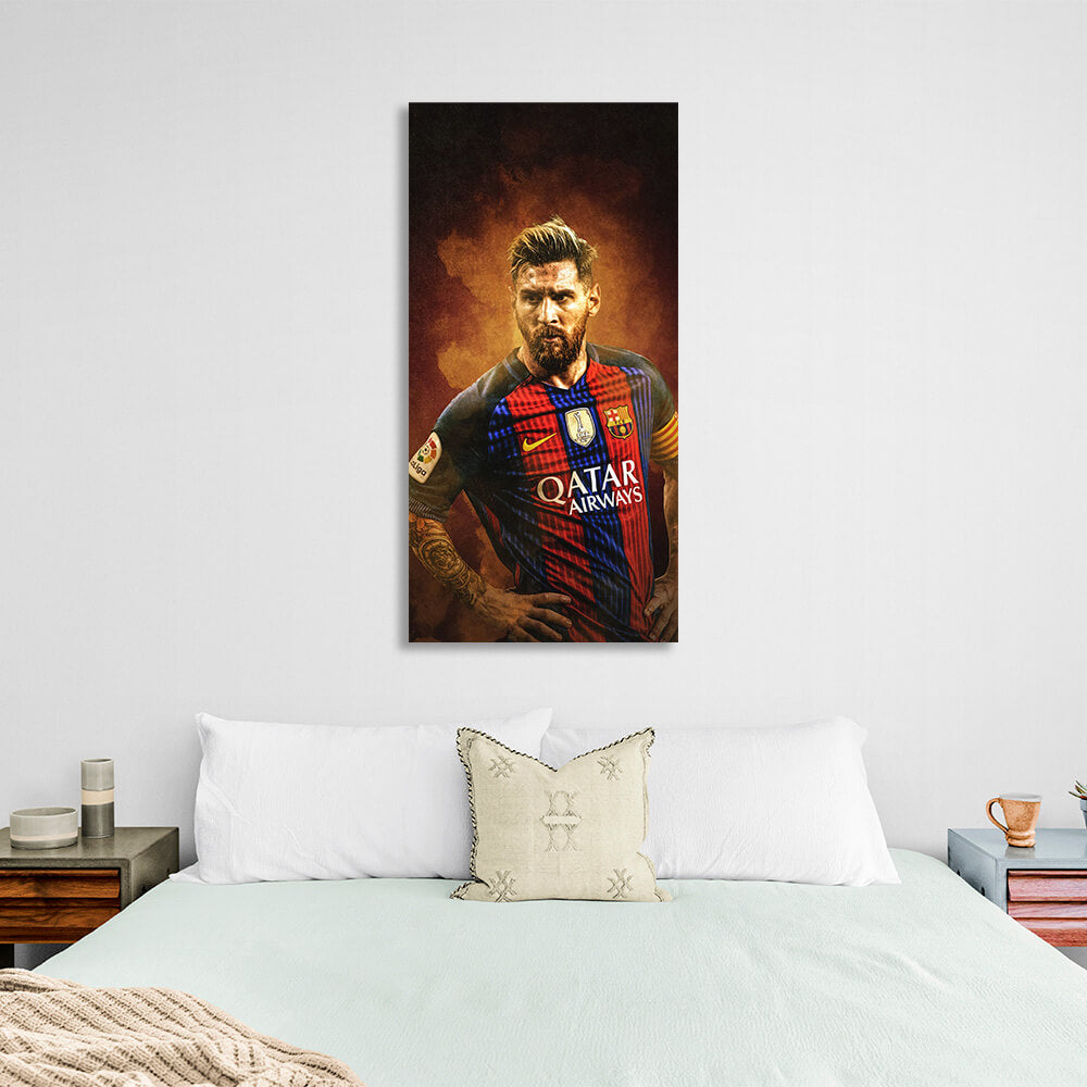 Footballer Lionel Messi Barcelona Canvas Wall Art Print