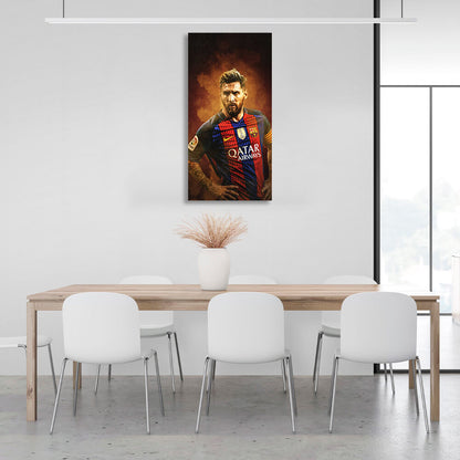 Footballer Lionel Messi Barcelona Canvas Wall Art Print