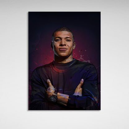 Footballer Kylian Mbappe PSG Canvas Wall Art Print