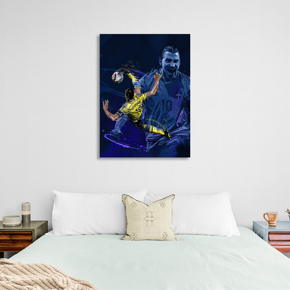 Footballer Zlatan Ibrahimovic Canvas Wall Art Print