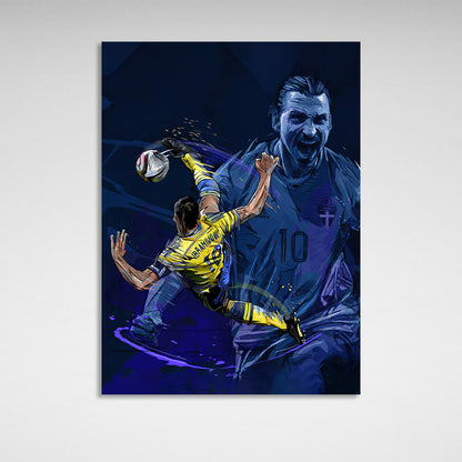 Footballer Zlatan Ibrahimovic Canvas Wall Art Print