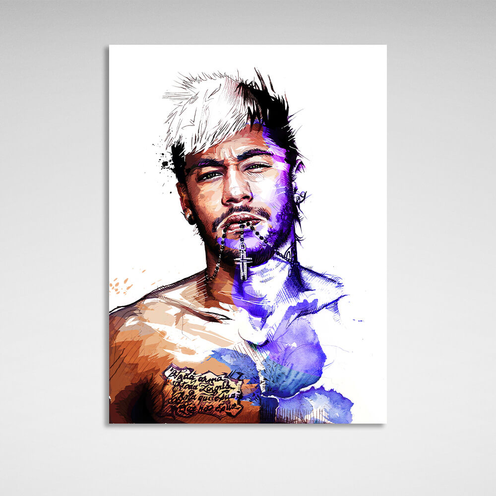 Footballer Neymar Canvas Wall Art Print