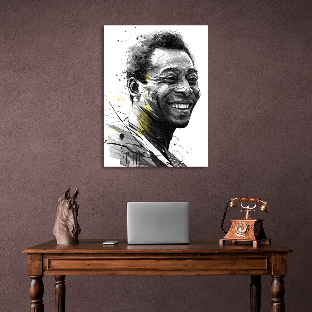 Footballer Pele Canvas Wall Art Print