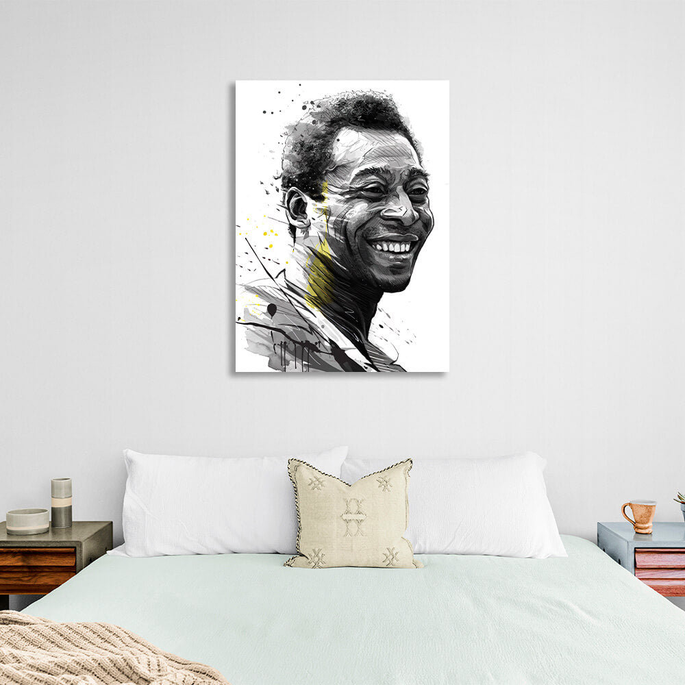 Footballer Pele Canvas Wall Art Print