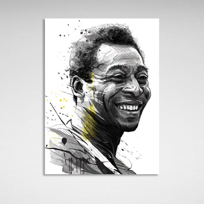 Footballer Pele Canvas Wall Art Print