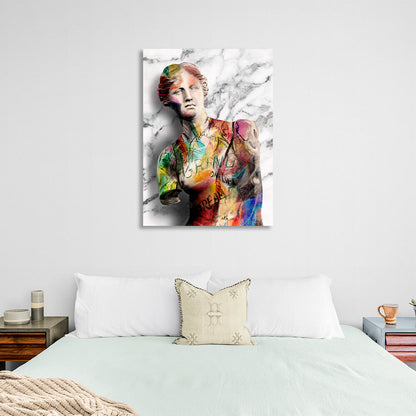 Multicolored Venus graffiti statue Canvas Wall Art Print