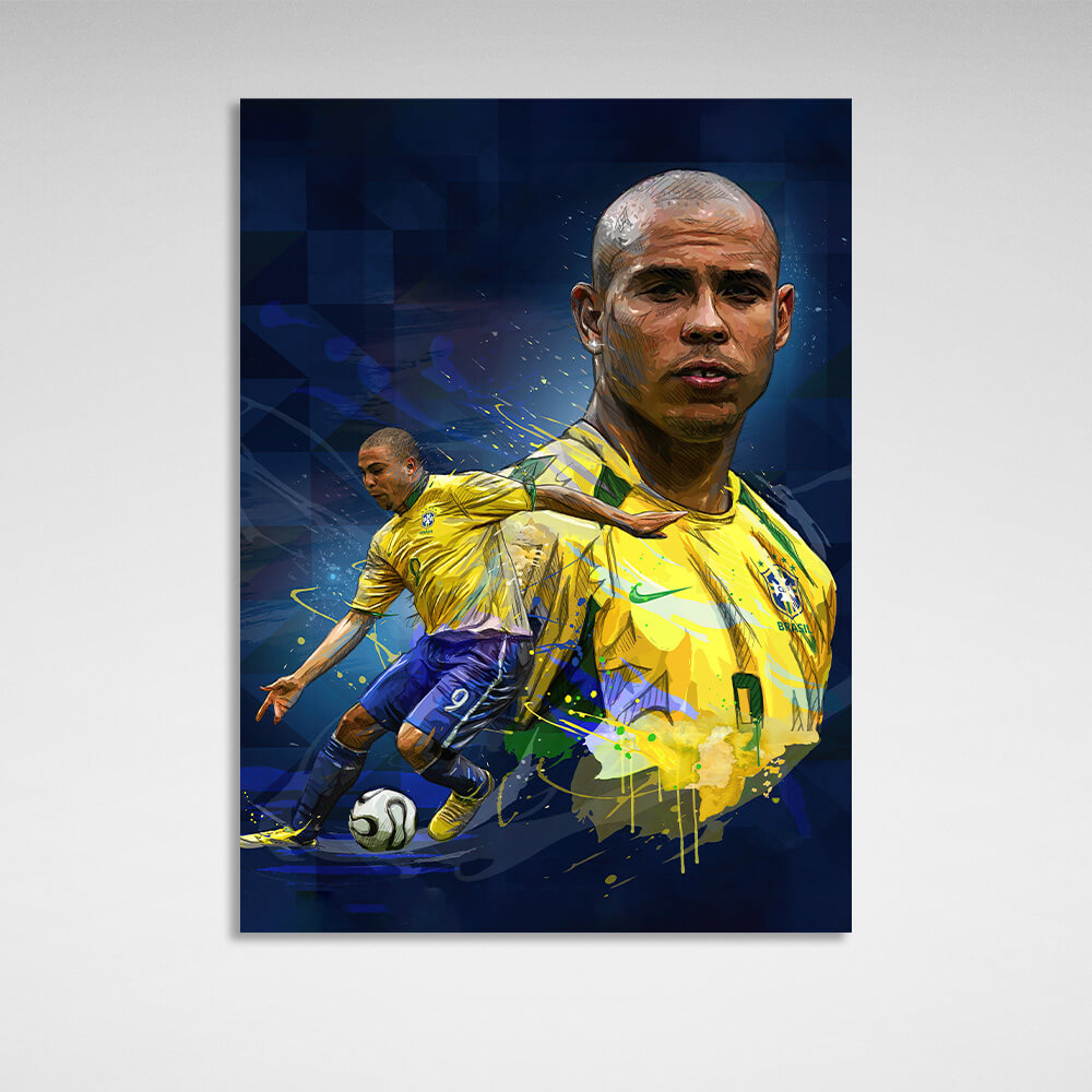 Brazilian footballer Ronaldo Canvas Wall Art Print