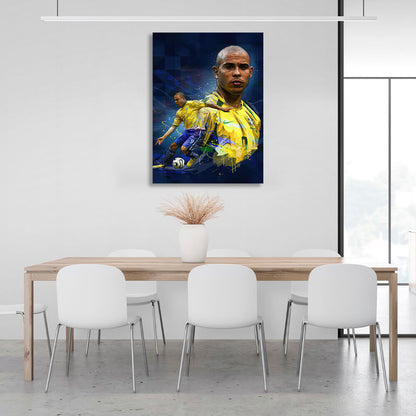 Brazilian footballer Ronaldo Canvas Wall Art Print