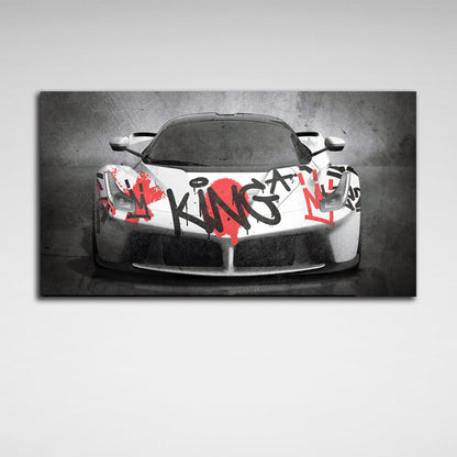 To motivate Graffiti king Ferrari Mercedes Motivational Canvas Wall Art Print