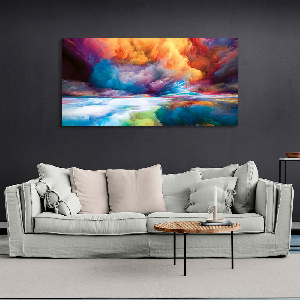 Abstract colorful clouds Canvas Wall Art Print