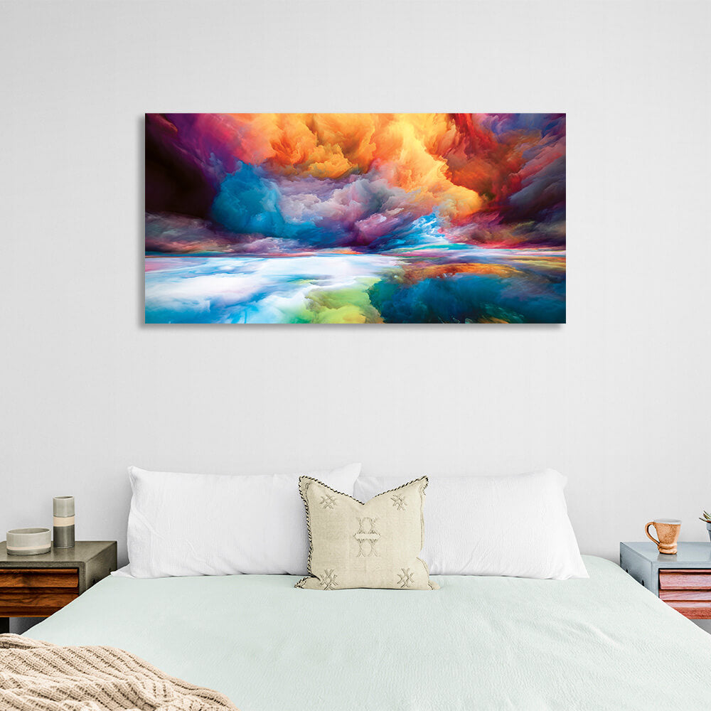 Abstract colorful clouds Canvas Wall Art Print