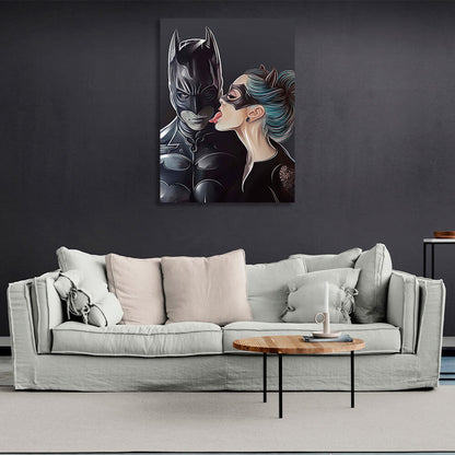 Batman and Catwoman Canvas Wall Art Print