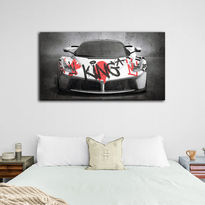 To motivate Graffiti king Ferrari Mercedes Motivational Canvas Wall Art Print