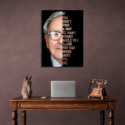 Warren Buffett quote in English Motivational Canvas Wall Art Print