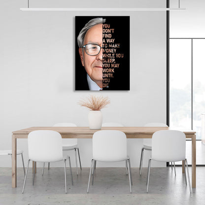 Warren Buffett quote in English Motivational Canvas Wall Art Print