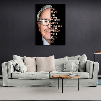 Warren Buffett quote in English Motivational Canvas Wall Art Print