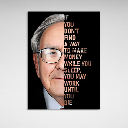 Warren Buffett quote in English Motivational Canvas Wall Art Print