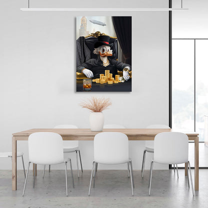 Scrooge in the study The world belongs to you Inspirational Canvas Wall Art Print