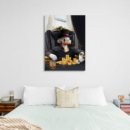 Scrooge in the study The world belongs to you Inspirational Canvas Wall Art Print