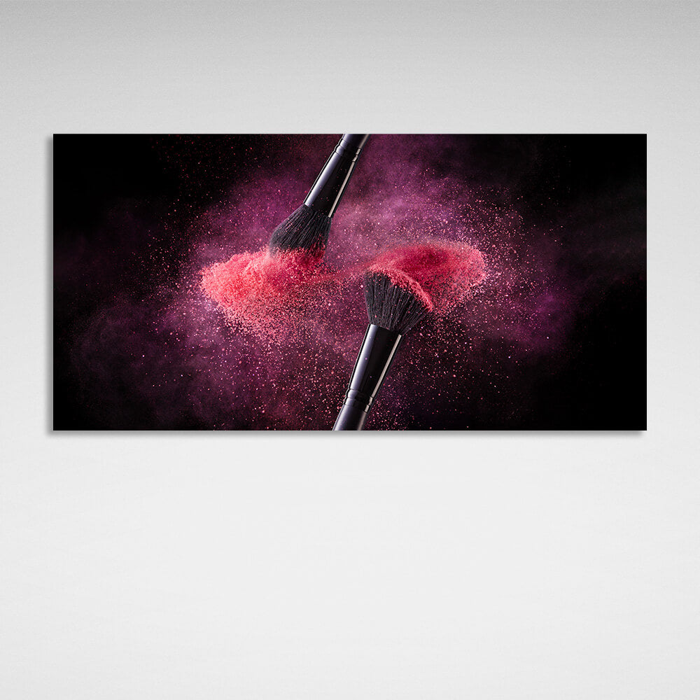 Makeup brushes Canvas Wall Art Print