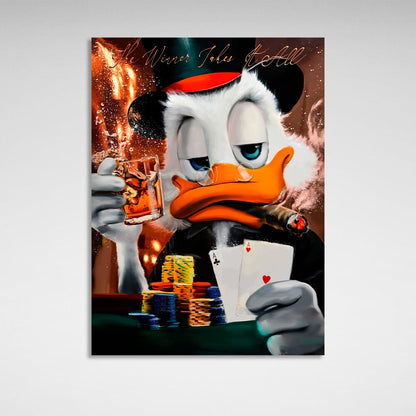 Scrooge. Winner takes all Inspirational Canvas Wall Art Print