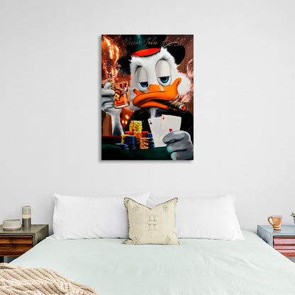 Scrooge. Winner takes all Inspirational Canvas Wall Art Print