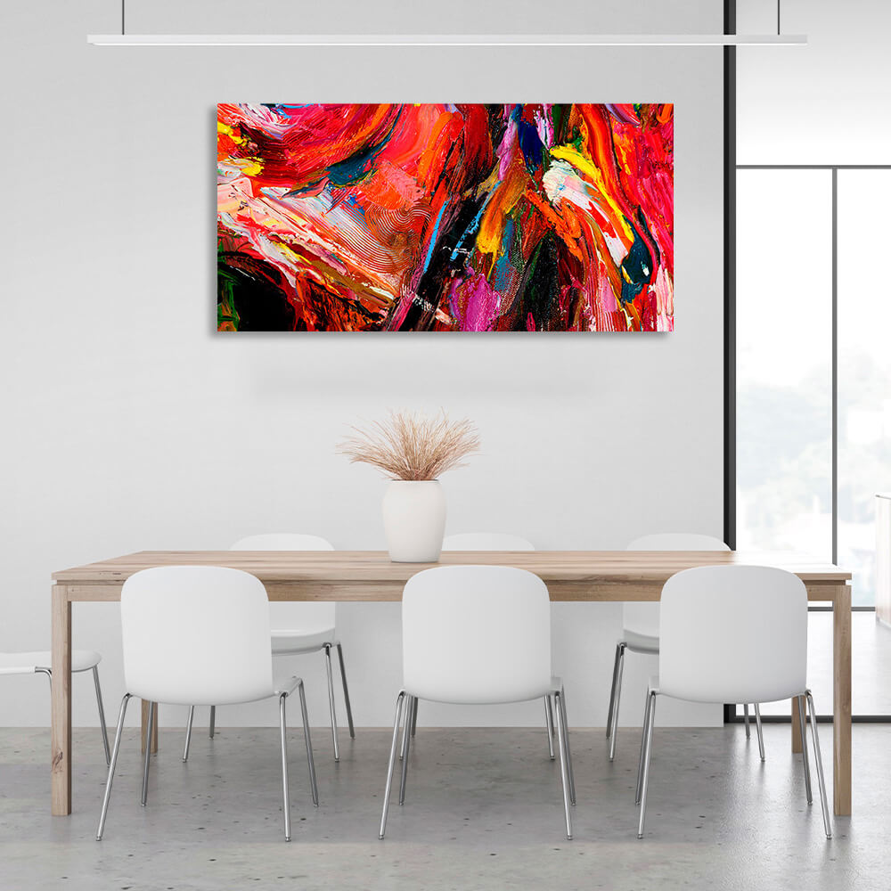 Abstraction red pink pink black blue Abstraction Canvas Wall Art Print