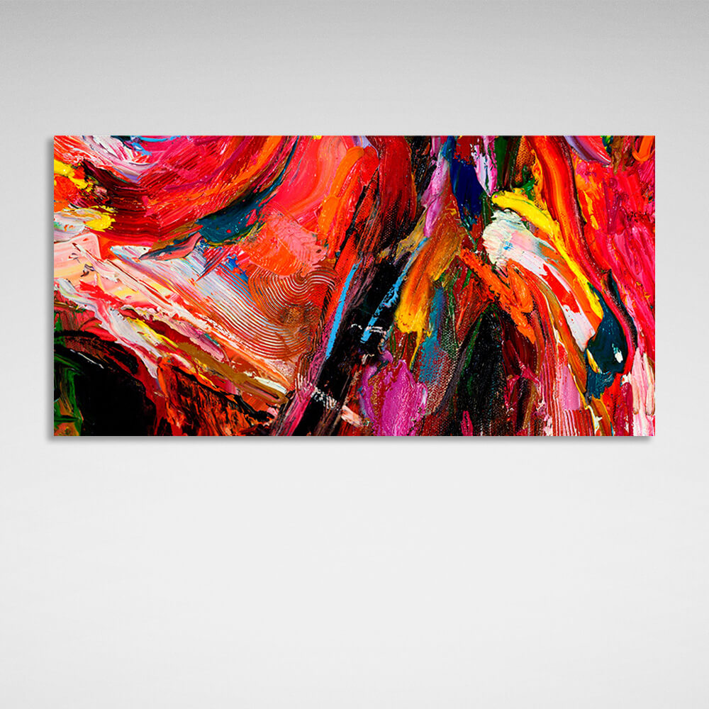 Abstraction red pink pink black blue Abstraction Canvas Wall Art Print