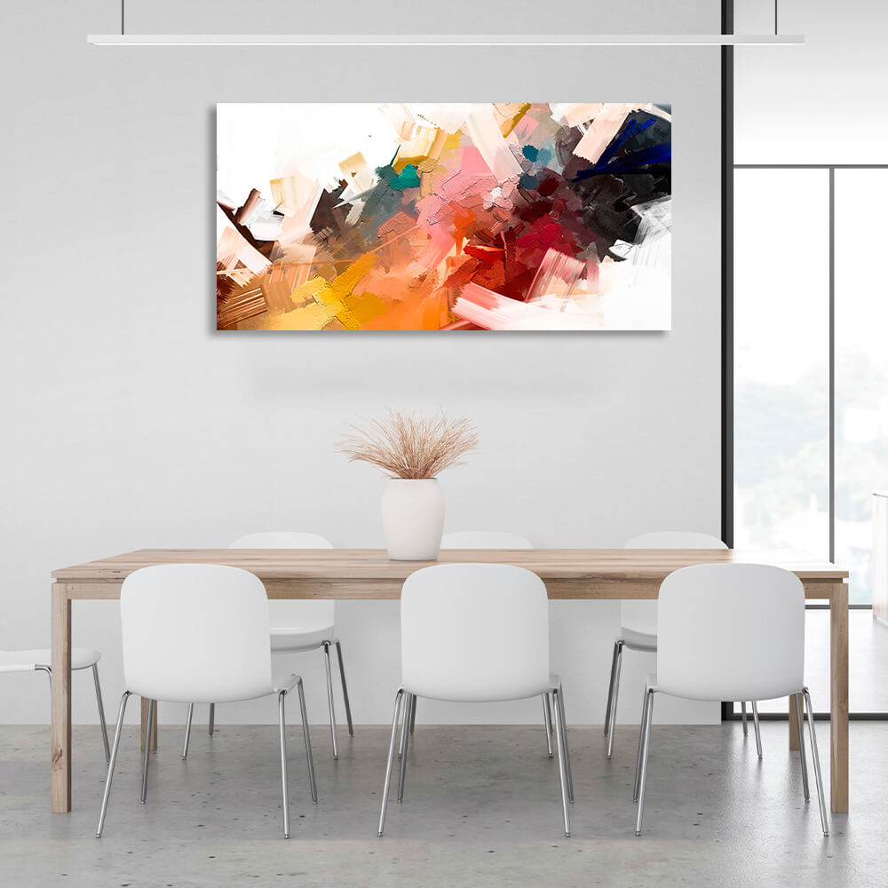 Abstraction white yellow red blue Abstraction Canvas Wall Art Print