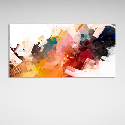 Abstraction white yellow red blue Abstraction Canvas Wall Art Print