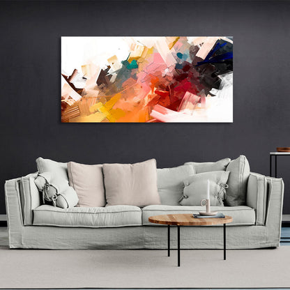 Abstraction white yellow red blue Abstraction Canvas Wall Art Print