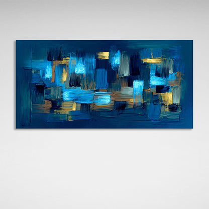 Abstraction blue yellow blue Abstraction Canvas Wall Art Print